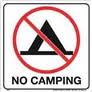NO CAMPING sign
